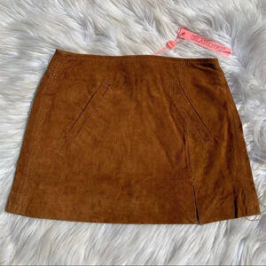 Blank NYC Suede Caramel Tan Brown Mini Skirt